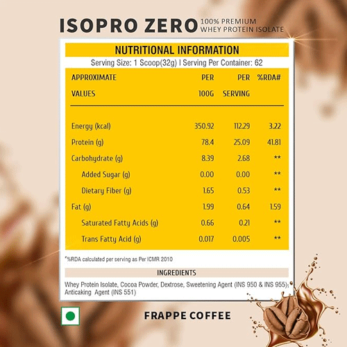 HealthFarm Isopro Zero 100% Pure Whey Protein Isolate