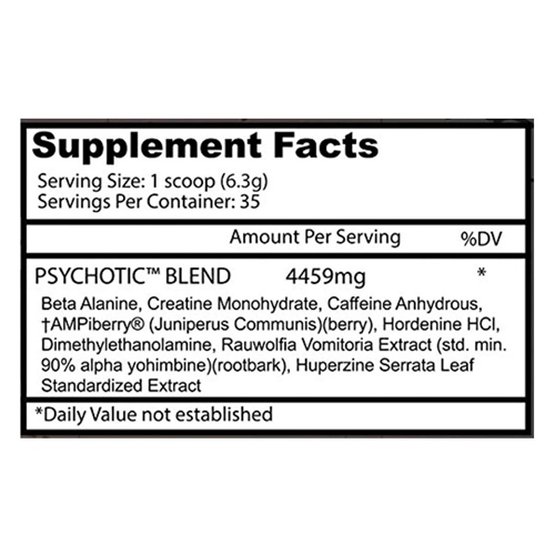 Insane Labz Psychotic Pre-Workout Powder – 35 Servings.