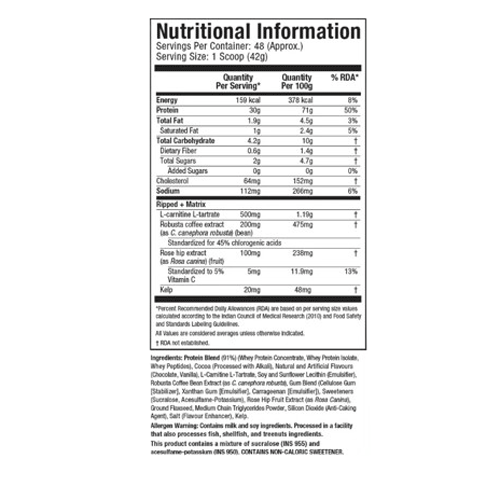 Muscletech Nitro-Tech Ripped Whey Protein