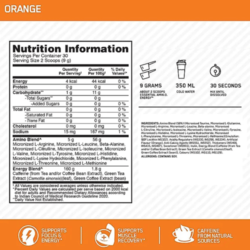 Optimum Nutrition Essential Amin.O. Energy | 30 serving | 270 g