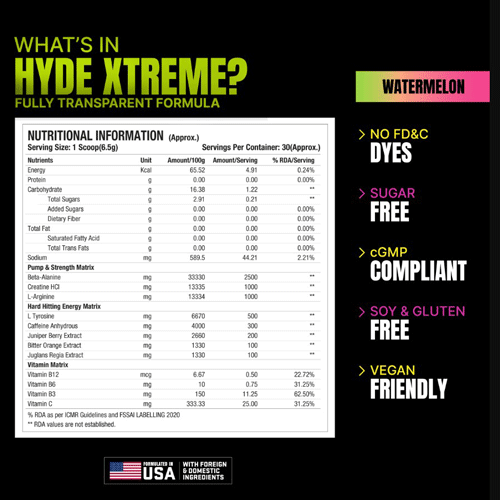 ProSupps Hyde Xtreme Pre Workout Powder – 30 Servings